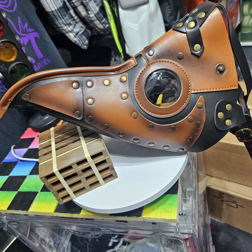 Steampunk Brown and Black Plague Doctor Mask Cosplay